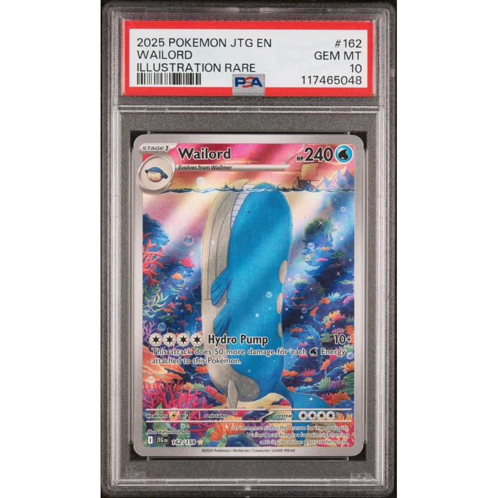 Wailord PSA 10 Pokemon Journey Together Illustration Rare #162/159 GEM MINT