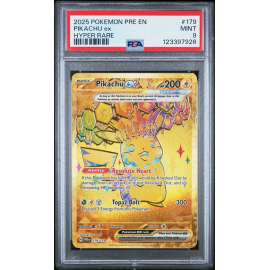 PSA - 9 MINT 2025 POKEMON PRE EN-PRISMATIC EVOLUTIONS 179 PIKACHU EX HYPER RARE