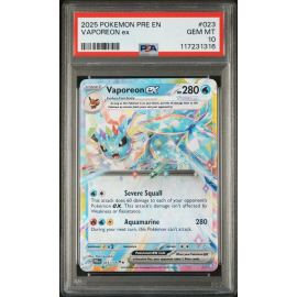 PSA 10 Pokemon TCG 2025 Pokemon Pre En-Prismatic Evolutions #023 Vaporeon Ex