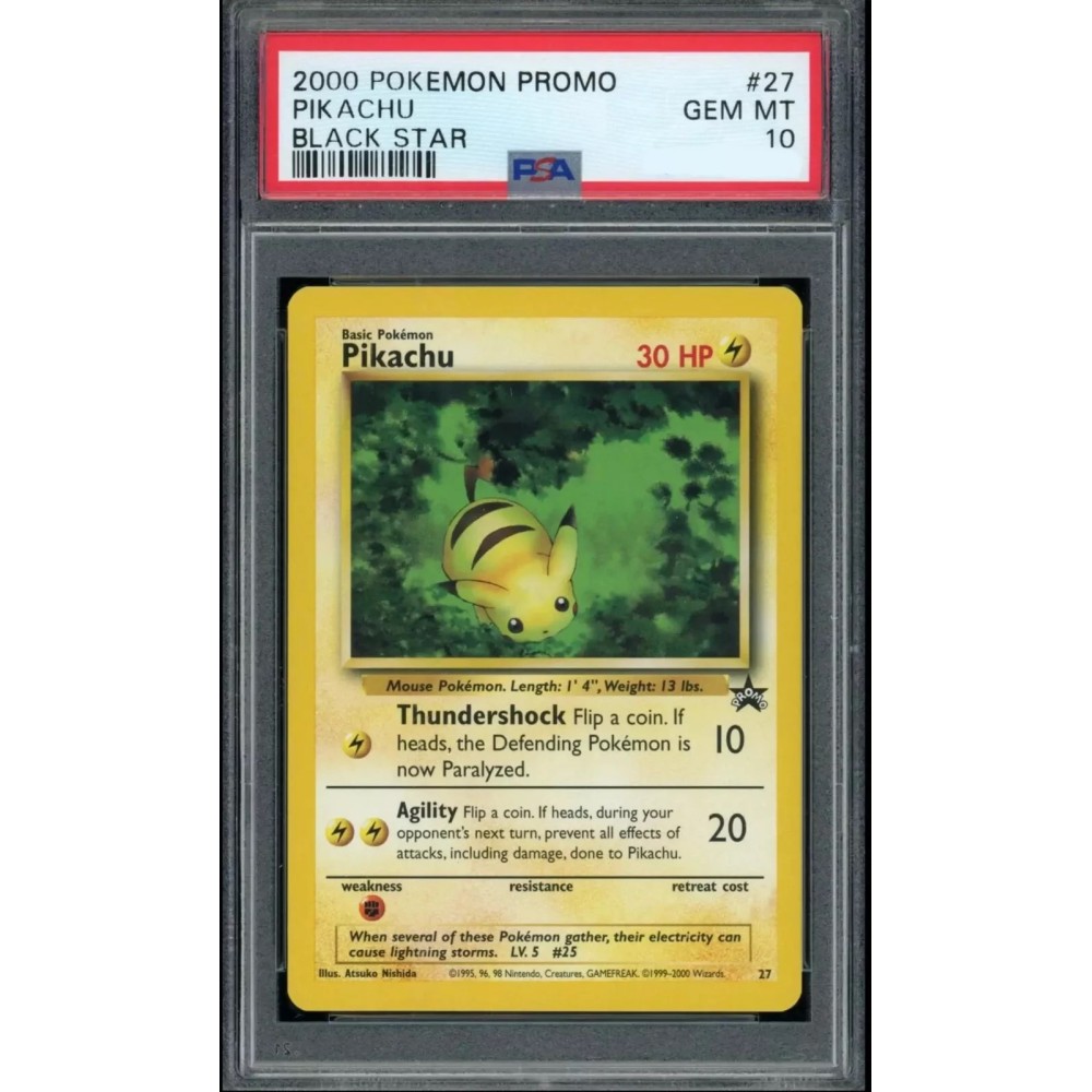 PSA 10 Gem Mint 2000 Pokemon Pikachu Black Star Promo #27